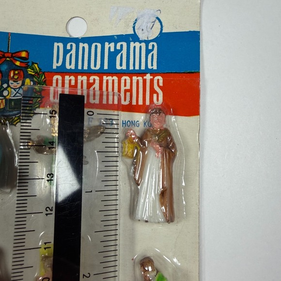 Panorama Ornaments Nativity Figures Jesus Mary Joseph Mini Figures Hong Kong VTG - Picture 6 of 8